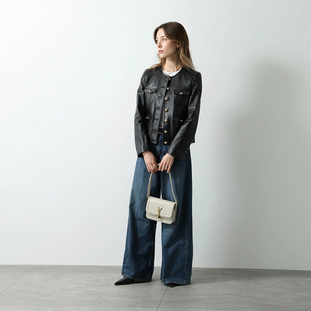 SAINT LAURENT Solferino Satchel Shoulder Bag Leather Handbag Cassandra
